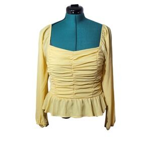 Shinestar Off‎ Shoulder Shirt Blouse Lolita Sheer Sleeve Flared Ruffle Top